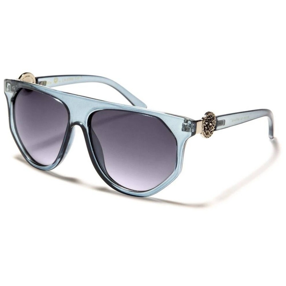 Aviator Sunglasses Designer‎ Inspired Fashion Lion Accents Men Teal Frame Lentes